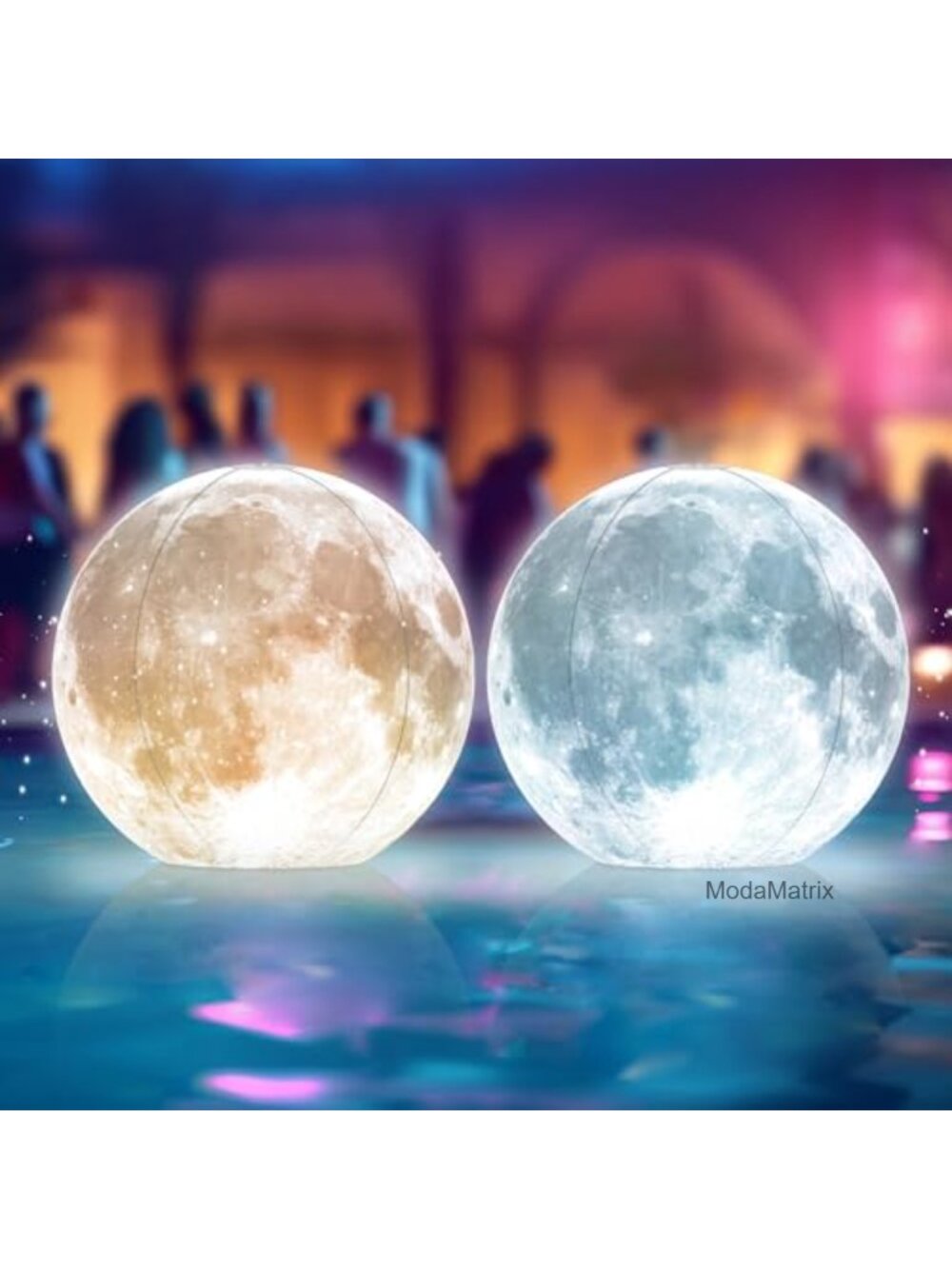 Solar Floating Pool Lights Full Moon LED Ball Outdoor Decor 2 Pack